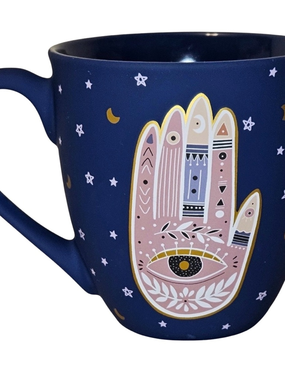 Navy Blue Mystical Hamsa Ceramic Mug